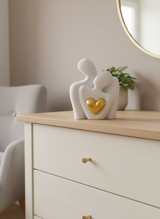 Estátua casal com coração